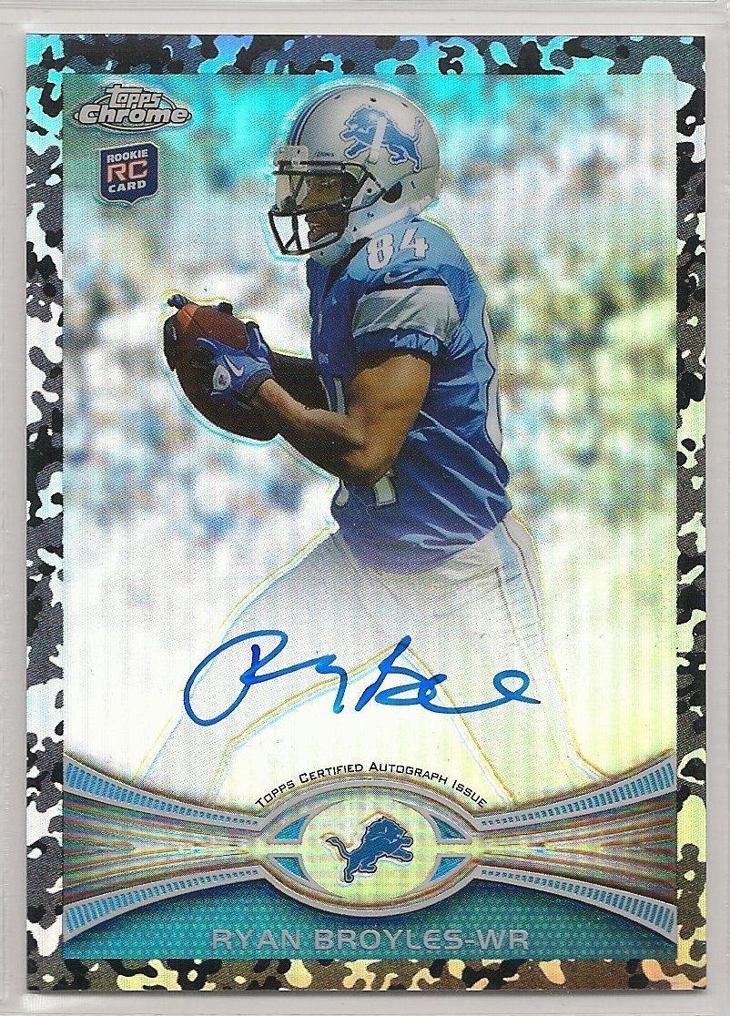   Chrome Camo Refractor Ryan Broyles RC 186 Lions Auto SN 105