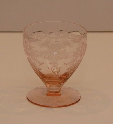 pink depression glass wine cordial glass  19