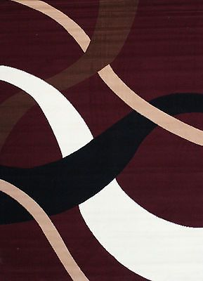 New 52x74 Area Rug Red Burgundy Modern Squares Lines 5x7 6x8 D15