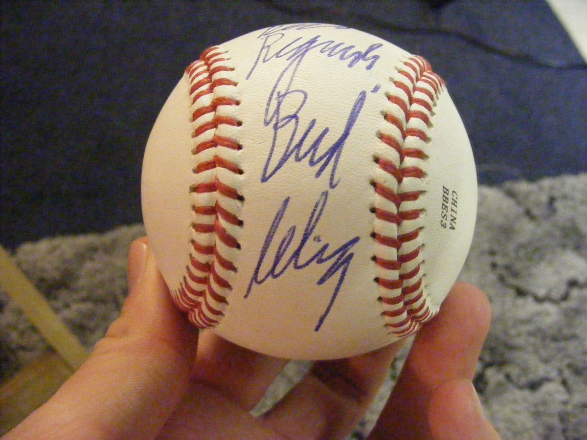 BUD SELIG SIGNED BASEBALL COMMISSIONER OF BASEBALL HOF MILWAUKEE 