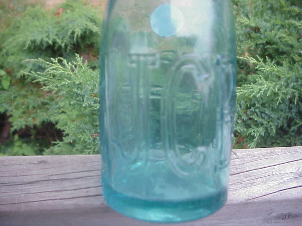 ICE BLUE AQUA J.C.BUFFUM BLOB SODA BLOCK LETTERS