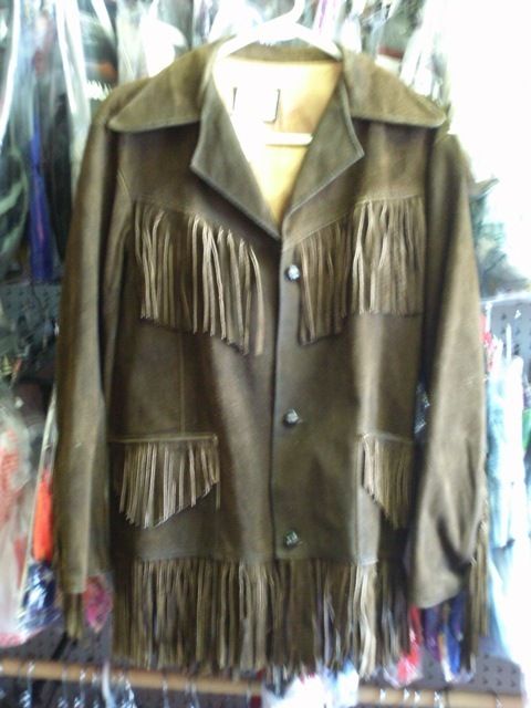     Western Leather Fringe Jacket   cowboy   h bar c   ranchwear   lee