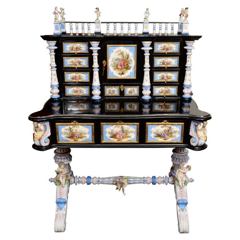 KPM Porcelain Writing Bureau 19th Century Germany