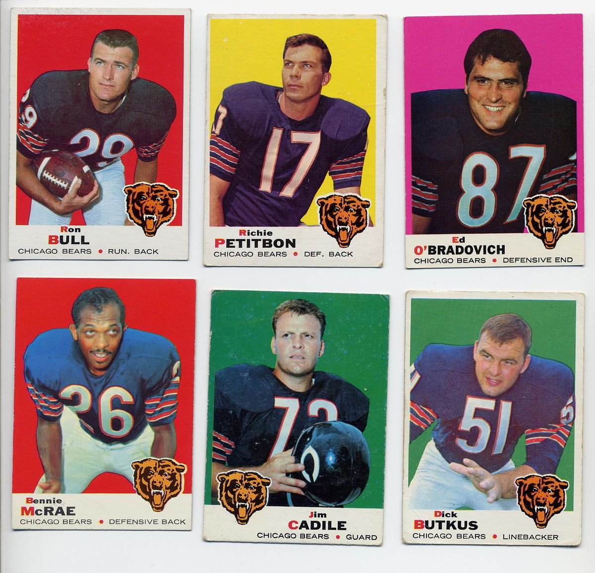   Chicago Bears OBradovich RC Butkus Cadile McRae Petitbon Bull