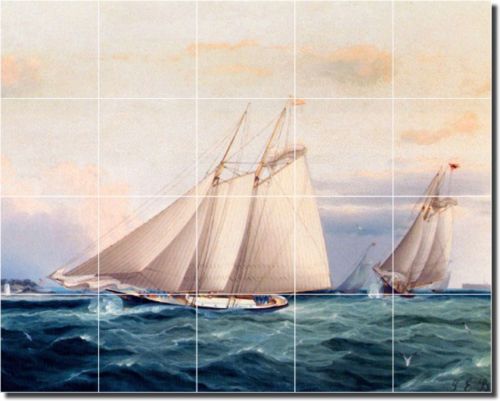 Butterworth Sailboats Art Ceramic Tile Mural Backsplash