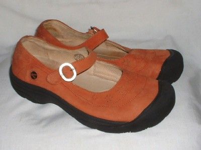 KEEN Calistoga MARY JANE SHOES   Orange Nubuck Leather   Size 11