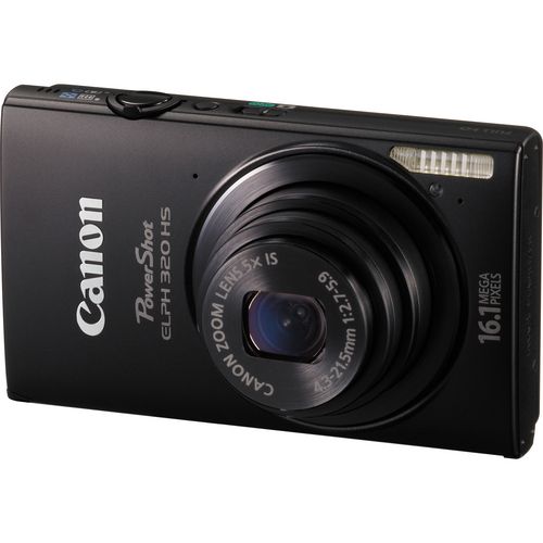 Canon PowerShot ELPH 320 HS Black Digital Camera 013803145588