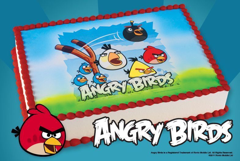 Angry Birds Edible Image Icing Cake Cupcake Topper Look