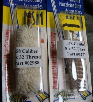 New 58 cal Black Powder Brush Swab Musket Cannon Rifle 8x32 TC CVA No 