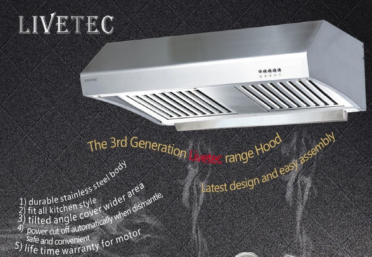 Livetec RS E030 3E Stainless Steel 30 Under Cabinet Range Hood