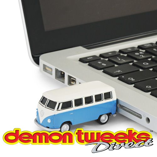 4GB USB Memory Stick VW Camper Van Model Car, In Blue   Ideal Gift 