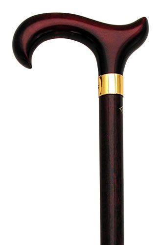 Mens x Wide Ergonomic Derby Handle Burgundy Cane