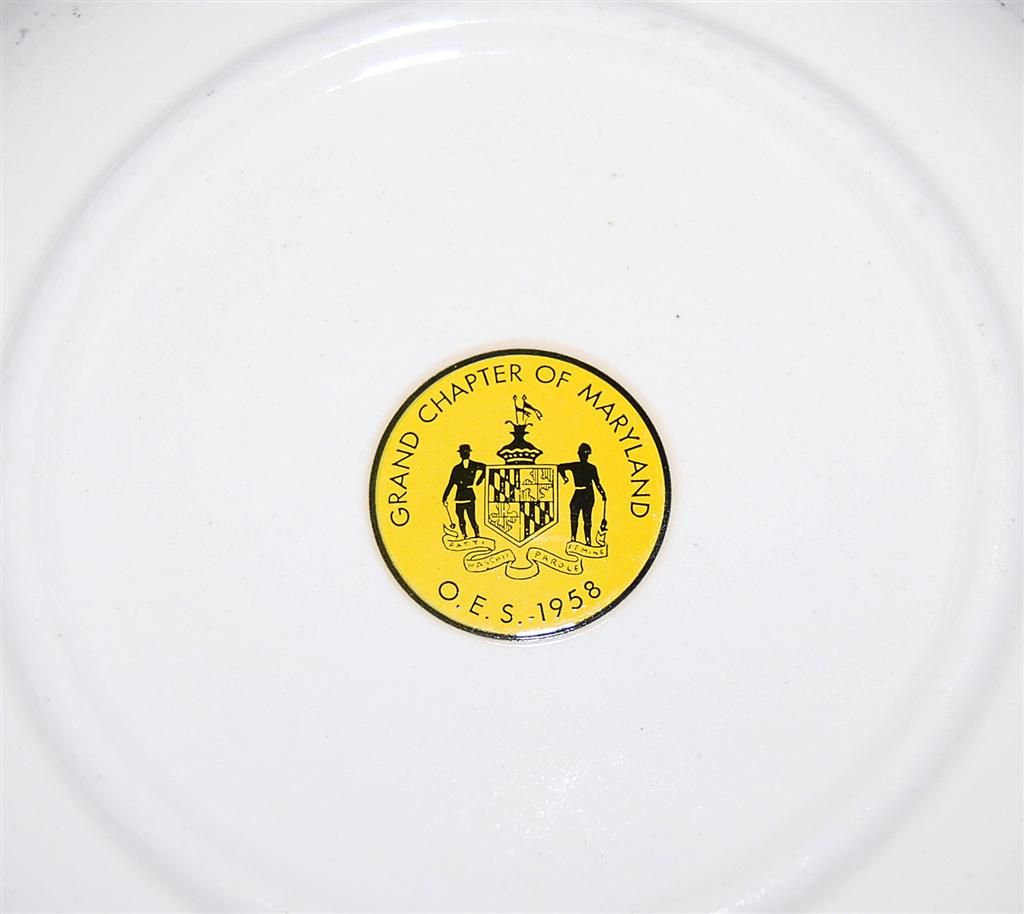 Vintage 1958 Grand Chapter of Maryland State Plate