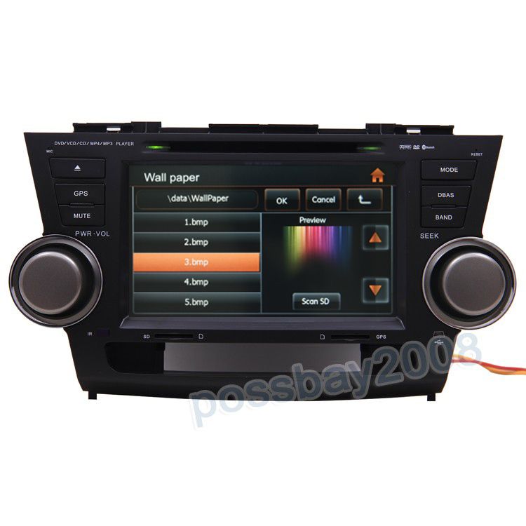 Car GPS Navigation System DVD Player Toyota Highlander