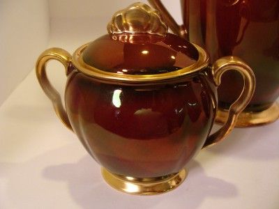 CARLETON WARE ROUGE ROYALE Coffeepot Covered Sugar & Creamer