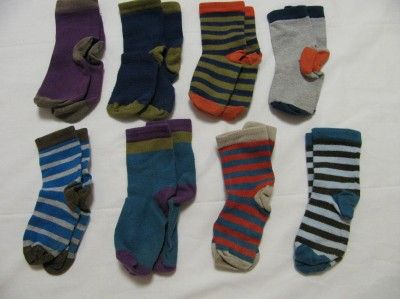   Toddler Boys 12 Pair Dozen SOCKS 3T 4T 5T Solid Stripes Shoe Sz 9 12