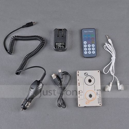 Car  Player Cassette Adapter USB Charger Remote Set