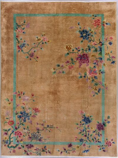 9x11 Antique 1920 Estate Chinese Oriental Hand Knotted Wool Area Rug 