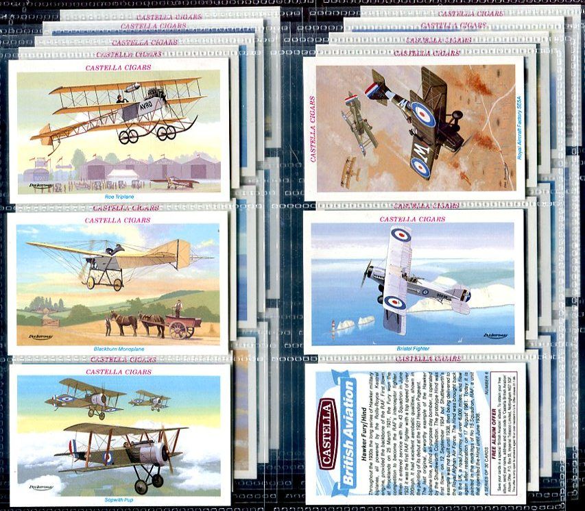 Tobacco Card Set Castella British Aviation Plane Aircraft Aeroplane 