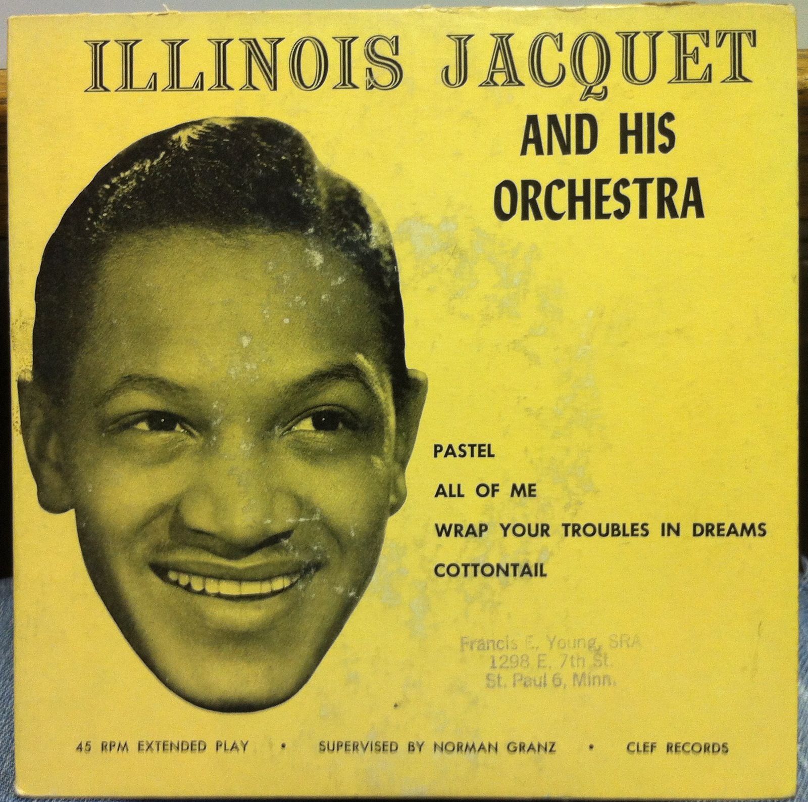   JACQUET & his orchestra 7 VG+ EP 126 Clef Rare w/ Carl Perkins Record