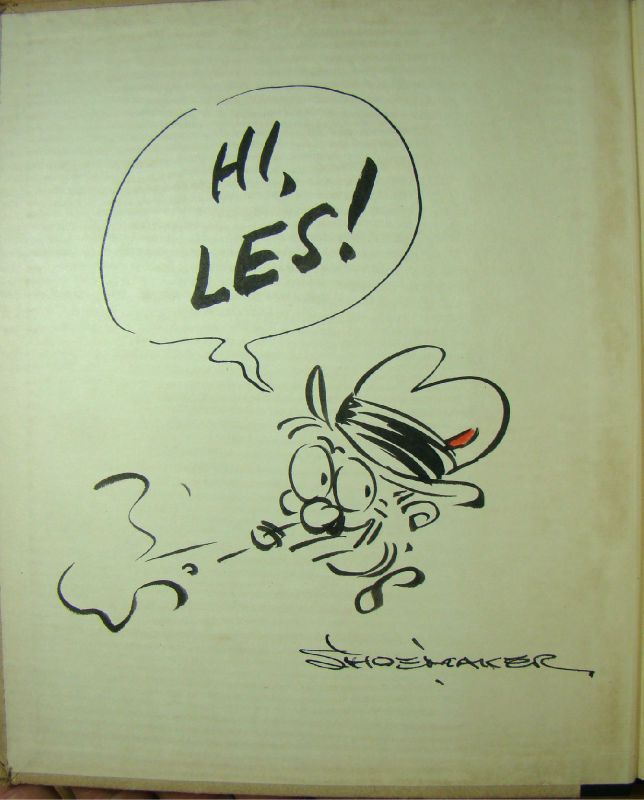 41 42 A D Cartoons V Shoemaker Signed w Drawing