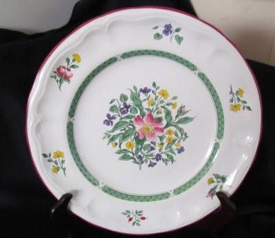 Rosalynn International China Chop Plate Floral 12 1 4 In