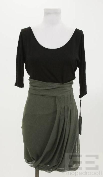 Vena CAVA for Aqua Black Olive Green Dress Size XS New