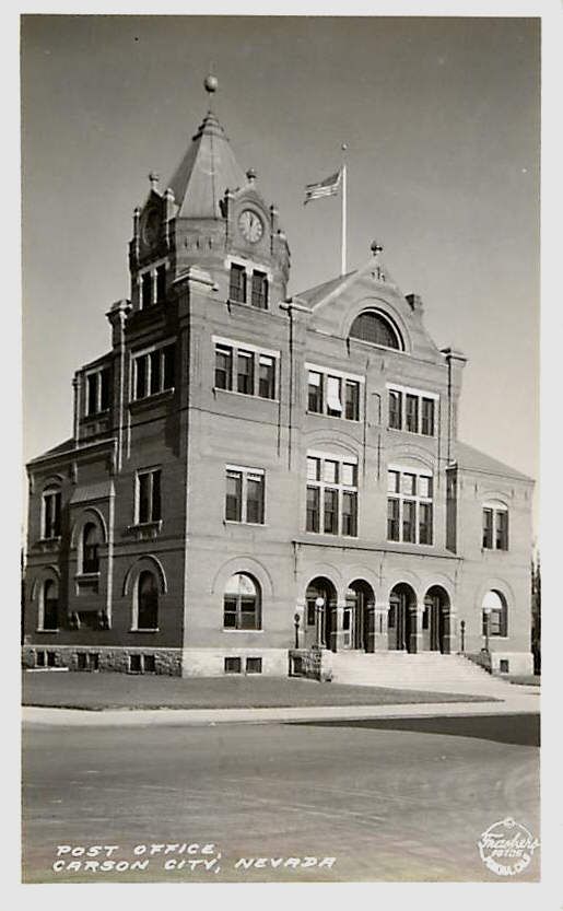 Carson City Nevada NV 1930 Real Photo Vintage Postcard Post Office 