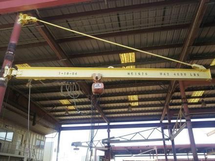 TON WALL/BEAM MOUNTED 180* 20 SPAN JIB HOIST ***ONTARIO, CALIF***