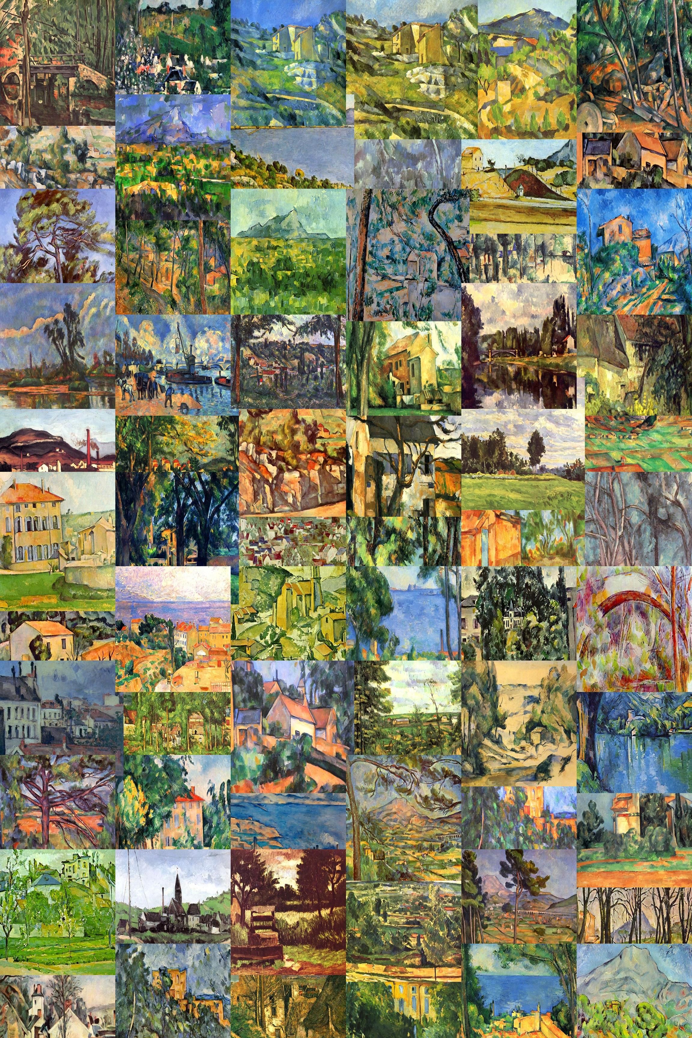 montage of paintings of paul cezanne montages are printed on premium 