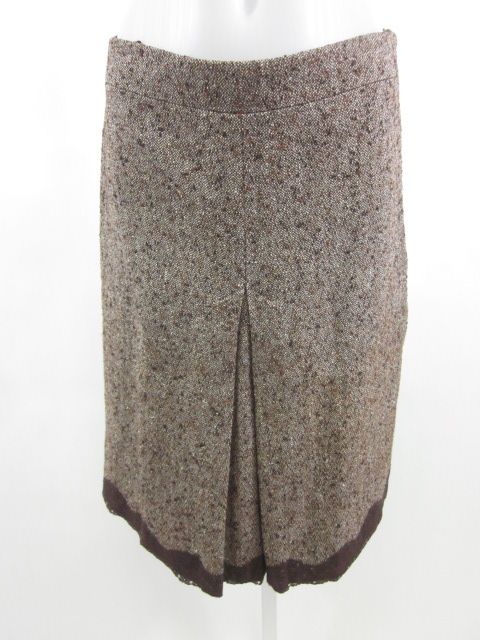 Charles Tyrwhitt Brown Textured A Line Lace Skirt Sz 8