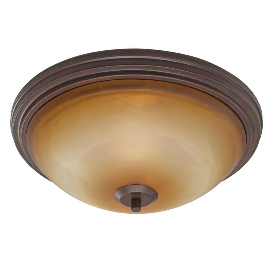 New 2 Light Flush Mount Ceiling Lighting Fixture Rubbed Bronze 