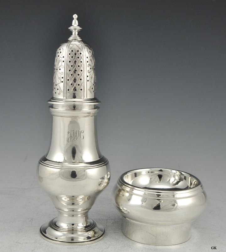 Sterling Crichton Co Salt Cellar Pepper Shaker 1925