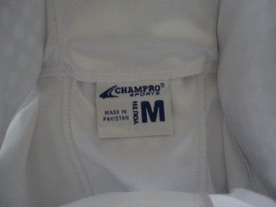 Champro Sports Boys Youth Padded Football Pants Size M White Polyester 