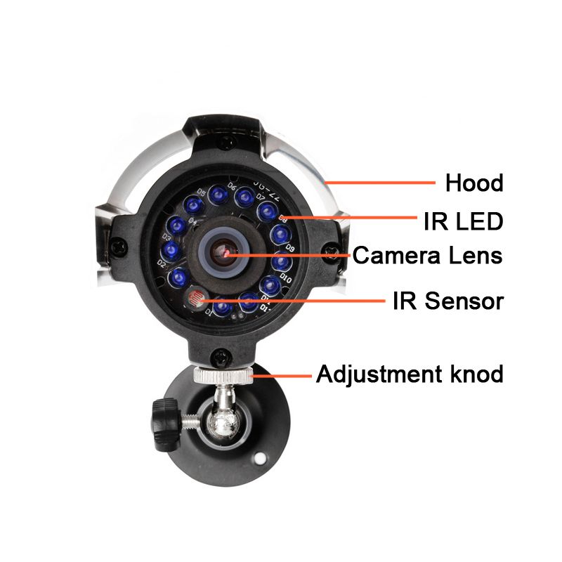   CMOS 480TVL 30ft Night Vision Weatherproof Cameras and No Hard Drive