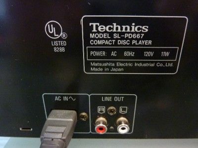 Technics SL PD667 Multi Disc Player 5 CD Carousel Changer