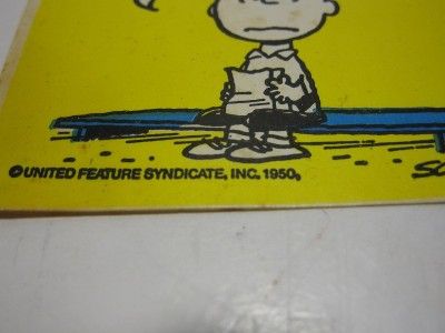   Vintage 1950 Schulz Peanuts Snoopy Charlie Brown Lonely Butter Sticker