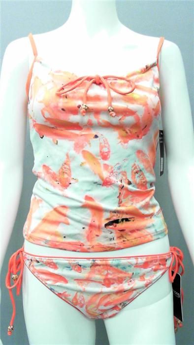 Aaron Chang Koi Junior Graphic 2 PC Tankini Sz s Two Tone Swim 