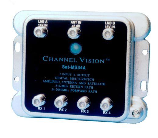 Channel Vision SAT MS34A 3 in 4 Out Multi Switch for DirecTV Brand New 