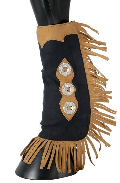 sport boot covers w fringe black tan chaps pony 64 15 bkch p