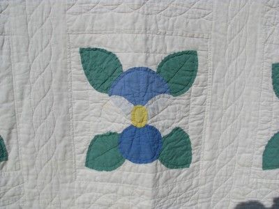 antique quilt applique feedsack 1930 handquilted