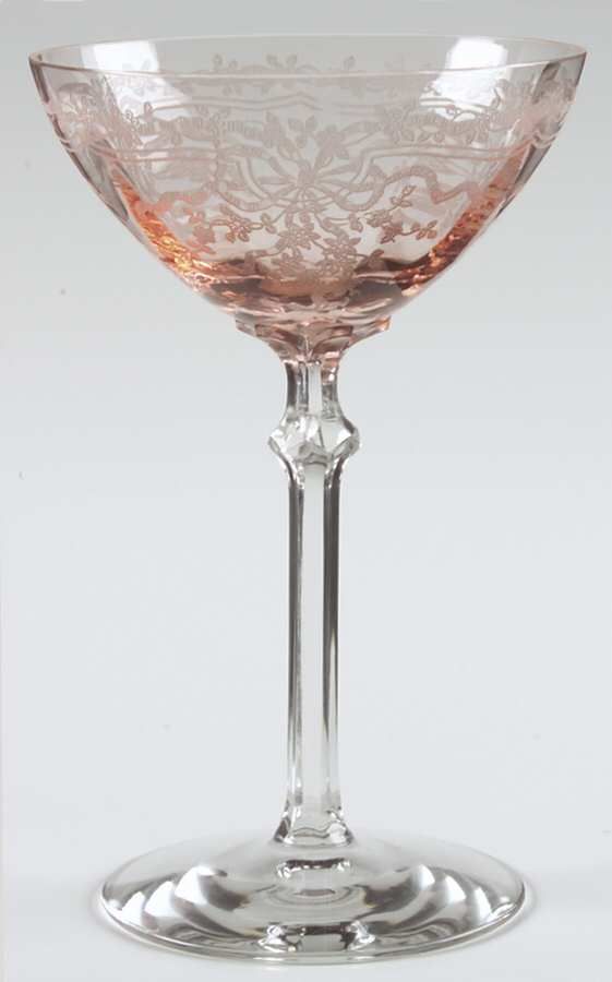   fostoria pattern june pink piece 6 oz champagne glass tall sherbet