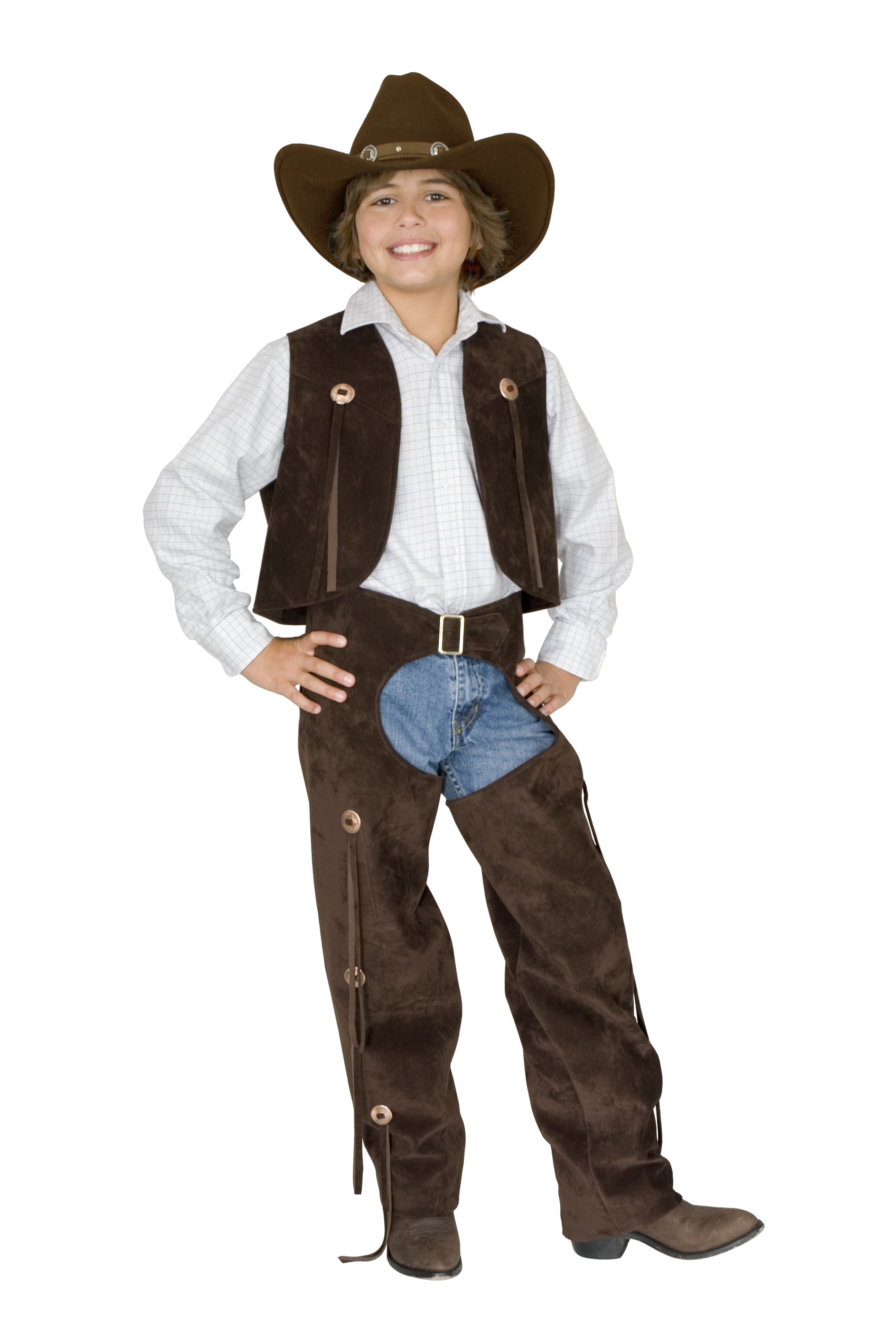 Childs Wrangler Rodeo Chaps Vest Western Cowboy Costume