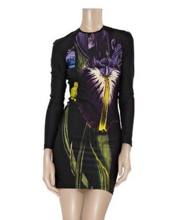 New Christopher Kane Orchid Satin Jersey Stretch Dress Size L