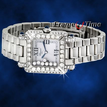 Chopard Happy Sport Ladies Diamond Square Watch 27 8349