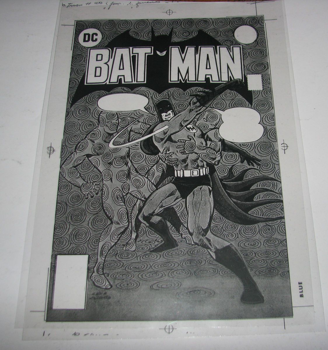 BATMAN ERNIE CHUA MIST VINTAGE SET COVER COMIC ORIGINAL PRODUCTION ART