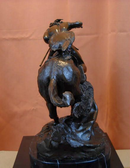 Cheyenne Remington Bronze Statue Mustang Horse Sale