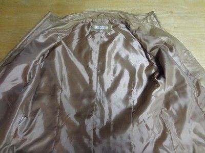 Yvonne Marie YM Canadian Designer Muted Gold Leather Biker Jacket 10