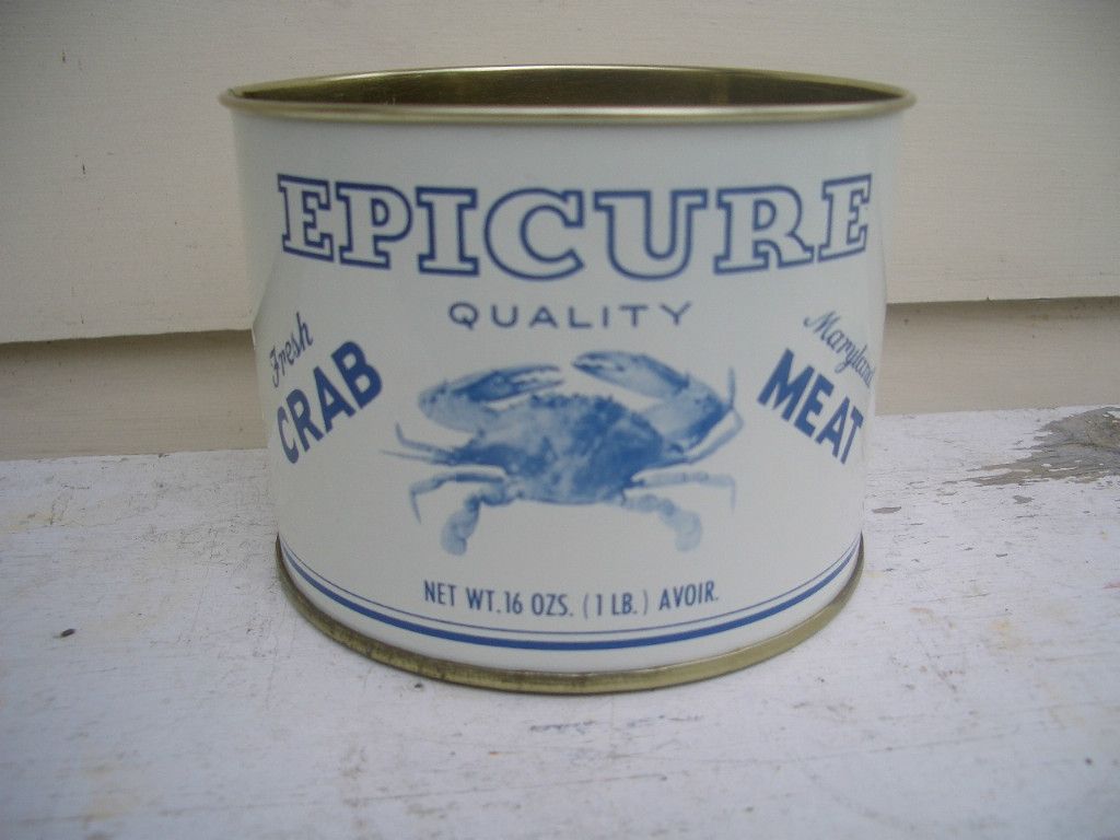  Crab Meat Tin Seafood The J M Clayton Company Cambridge Md 16 fluid oz