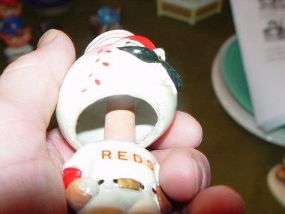 60s VERY Rare CINCINNATI REDS REDLEGS MINI BOBBLEHEAD NODDER